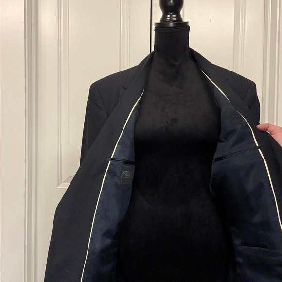 Navy blue wool blend blazer - Size L - Picture 7 of 7